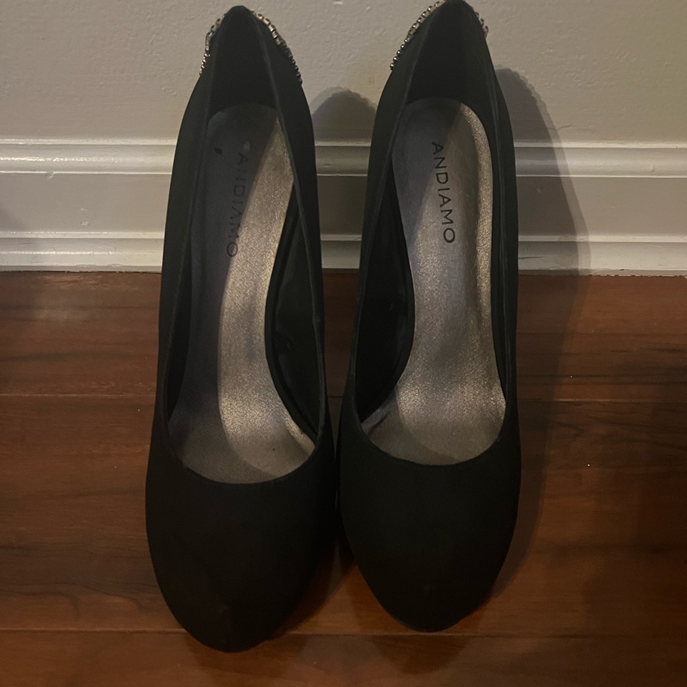 Black Suede High Heel Pumps
